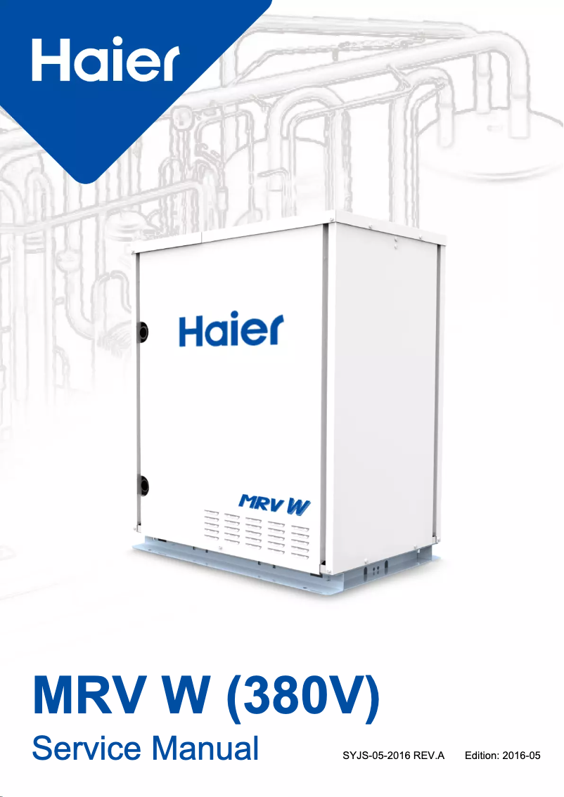 Page 1 de la notice Manuel utilisateur Haier MRV WATER