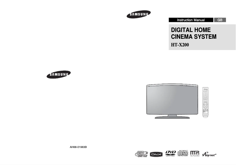 Page 1 de la notice Manuel utilisateur Samsung HT-X200