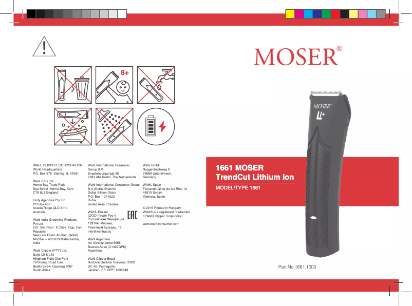Page 1 de la notice Manuel utilisateur Moser TrendCut 1661