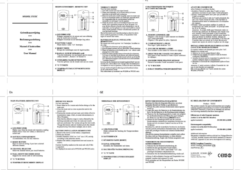 Imagen de la primera página del manual del dispositivo TX320