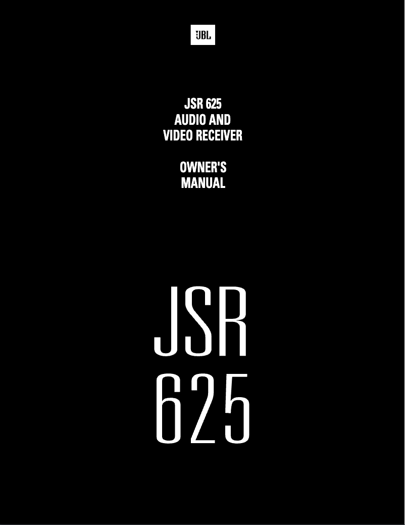 Page 1 de la notice Manuel utilisateur JBL JSR 625