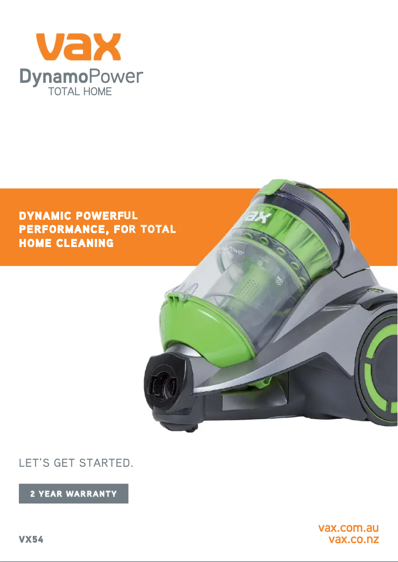 Image de la première page du manuel de l'appareil DynamoPower VX54