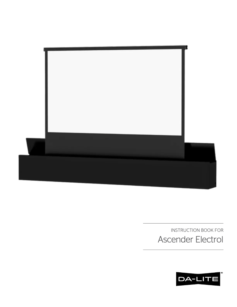 Page 1 de la notice Manuel utilisateur Da-Lite Ascender Electrol 84756