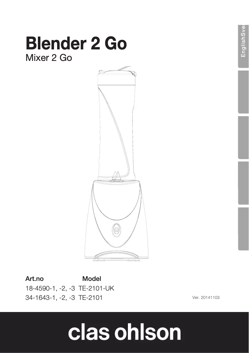 Page n°1 - Manuel utilisateur Clas Ohlson TE-2101