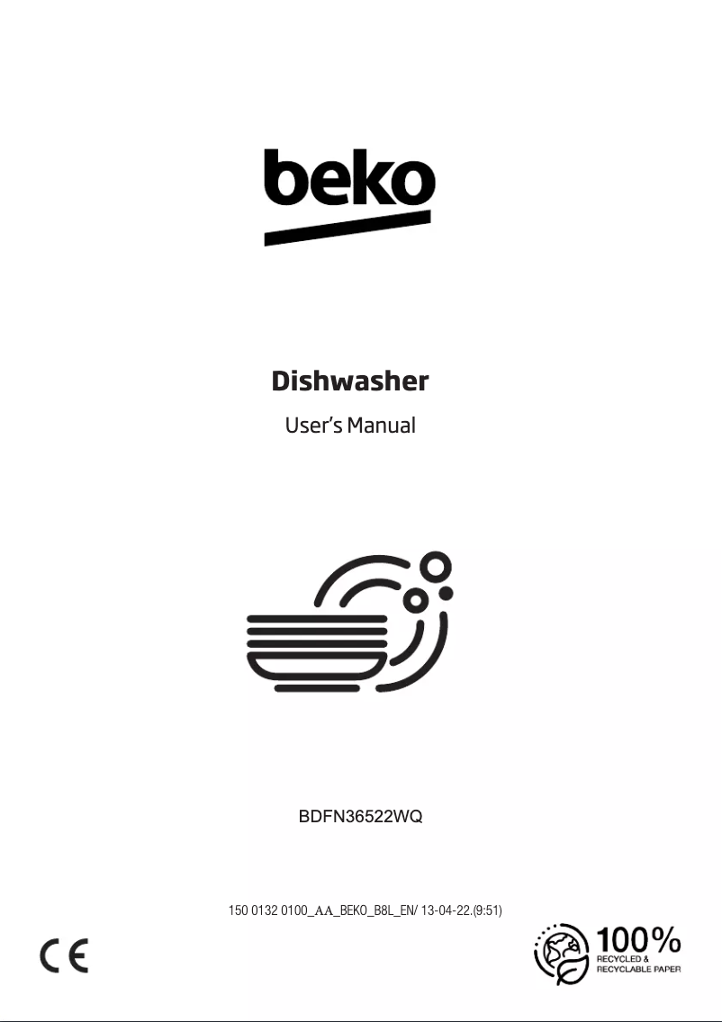 Page 1 de la notice Manuel utilisateur Beko BDFN36522WQ