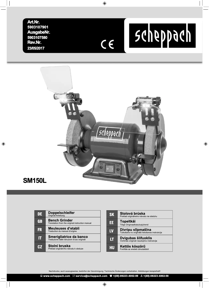 Page n°1 - Manuel utilisateur Scheppach SM150L