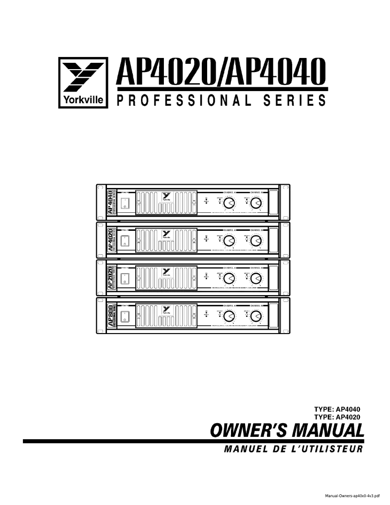 Page n°1 - Manuel utilisateur Yorkville AP4040