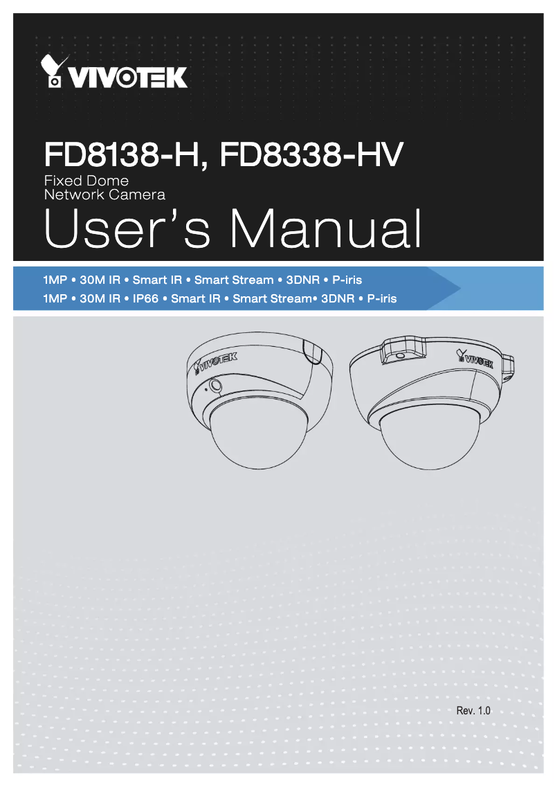 Page n°1 - Manuel utilisateur Vivotek FD8338-HV