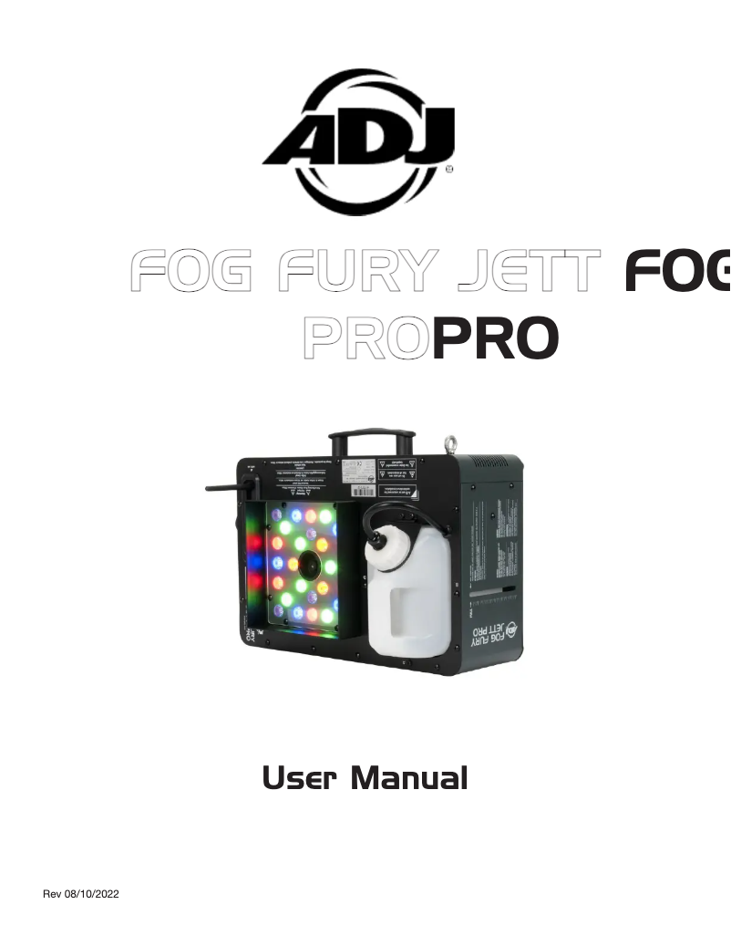 Image de la première page du manuel de l'appareil Fog Fury Jett Pro