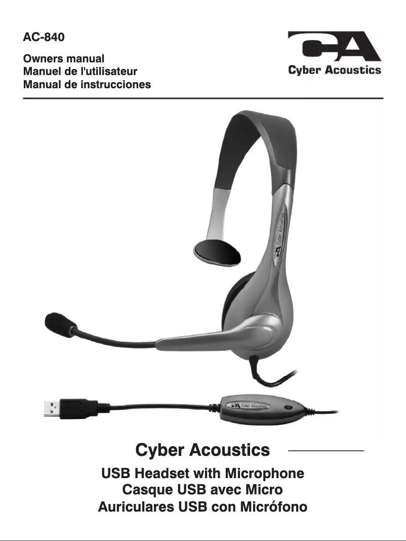 Page 1 de la notice Manuel utilisateur Cyber Acoustics AC-840