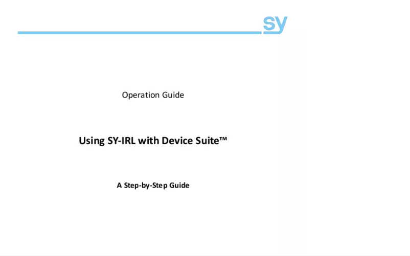 Image de la première page du manuel de l'appareil SY-IRL