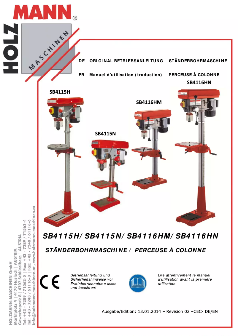 Page 1 de la notice Manuel utilisateur Holzmann SB 4115N