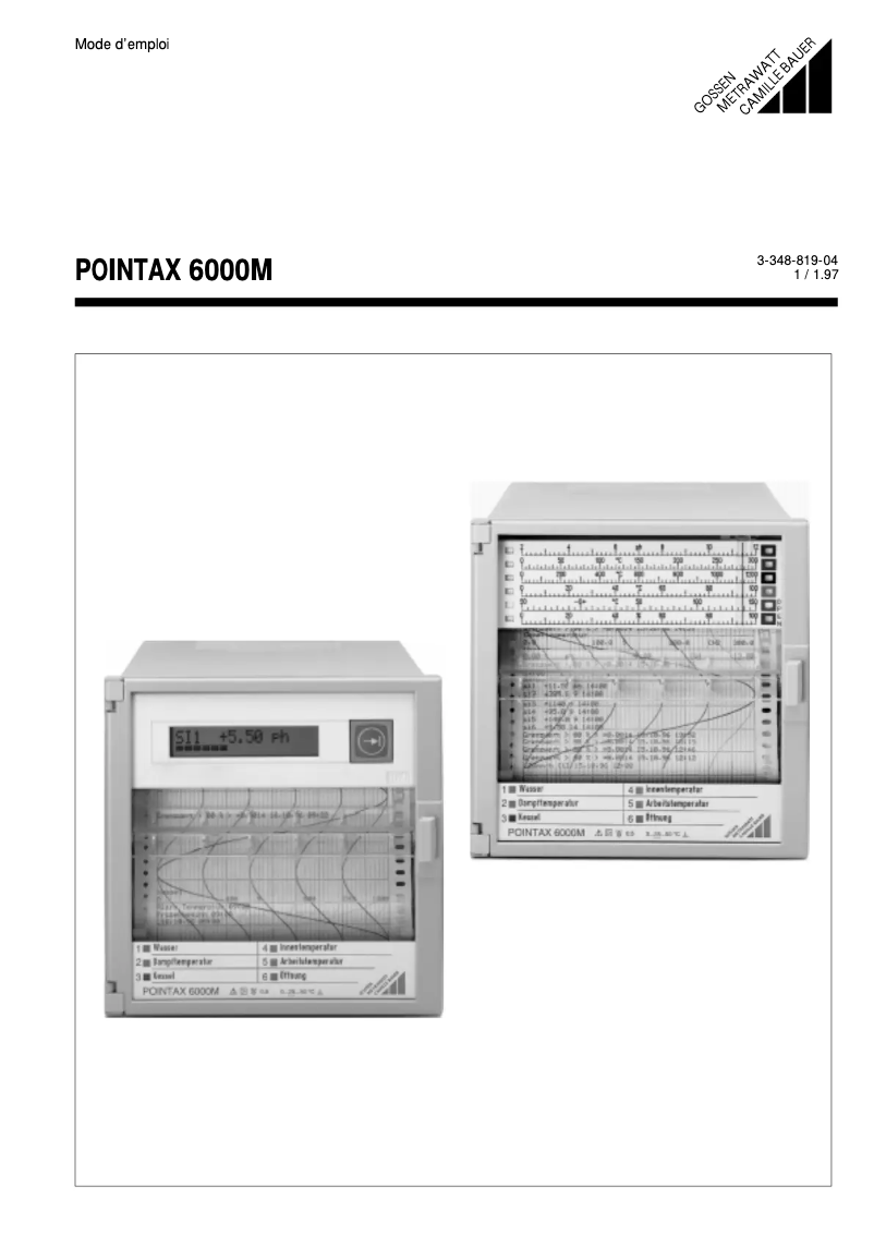 Imagen de la primera página del manual del dispositivo POINTAX 6000M