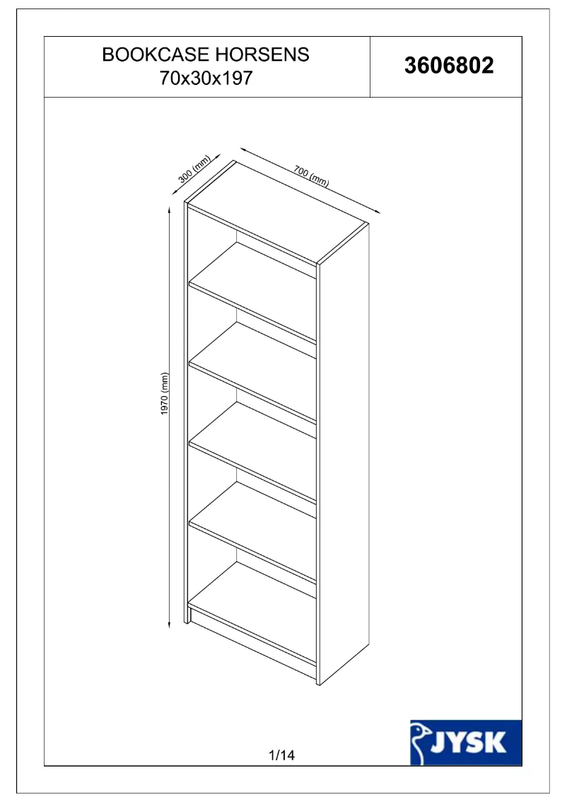 Page n°1 - Manuel utilisateur JYSK Horsens (70x197x30)