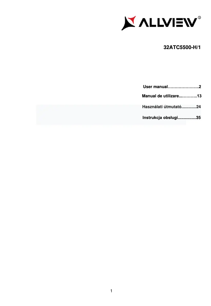 Page n°1 - Manuel utilisateur Allview 32ATC5500-H
