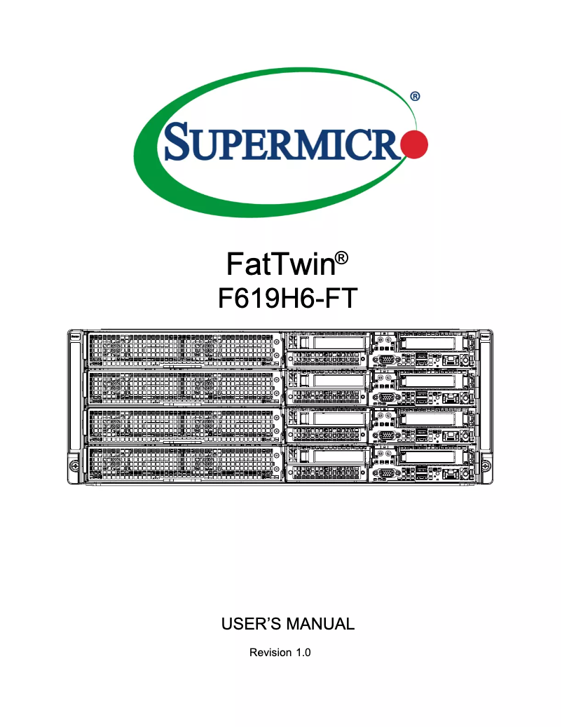Page 1 de la notice Manuel utilisateur Supermicro SuperServer F619H6-FT