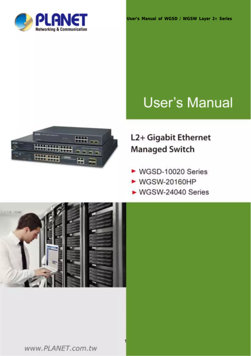 Page 1 de la notice Manuel utilisateur Planet WGSW-24040R