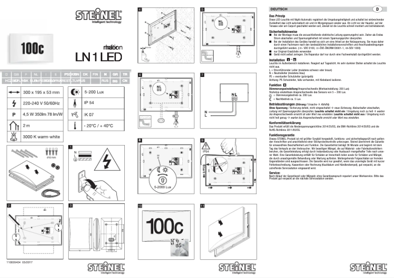 Página 1 del manual Manual de usuario Steinel LN 1 LED
