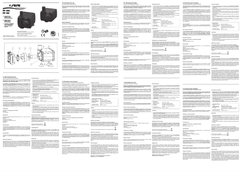 Page 1 de la notice Manuel utilisateur sera FP 150