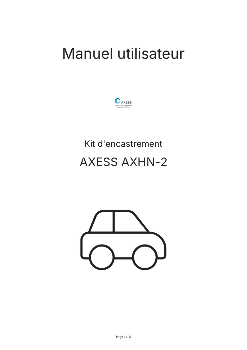 Page n°1 - Manuel utilisateur AXESS AXHN-2