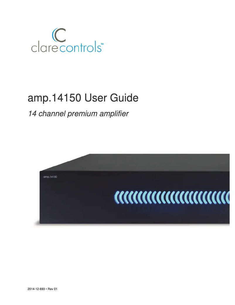 Page n°1 - Manuel utilisateur Clare Controls amp.14150