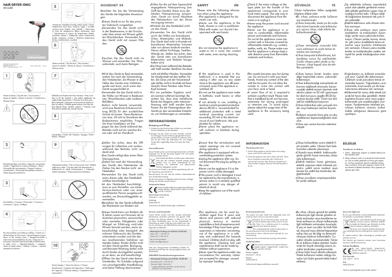 Page 1 de la notice Manuel utilisateur Grundig HD 6480