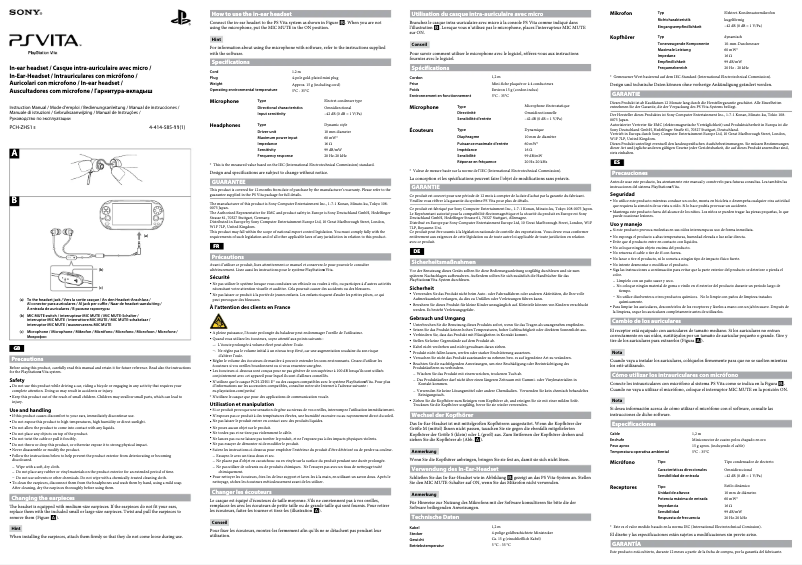Page n°1 - Manuel utilisateur Sony PlayStation Vita