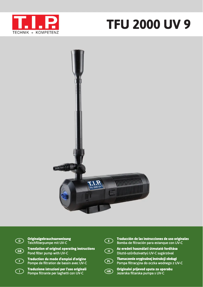 Page 1 de la notice Manuel utilisateur T.I.P. TFU 2000 UV 9