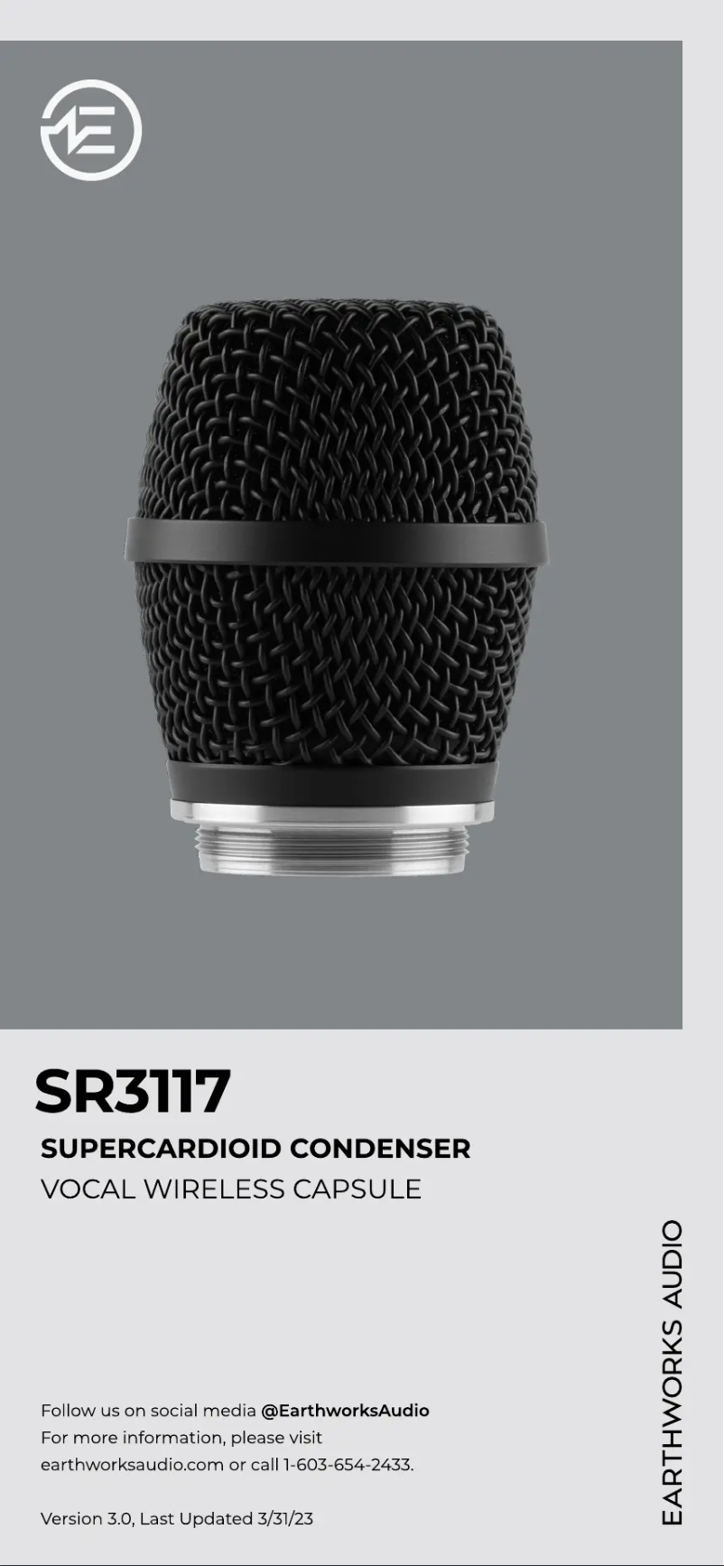 Page n°1 - Manuel utilisateur Earthworks SR3117