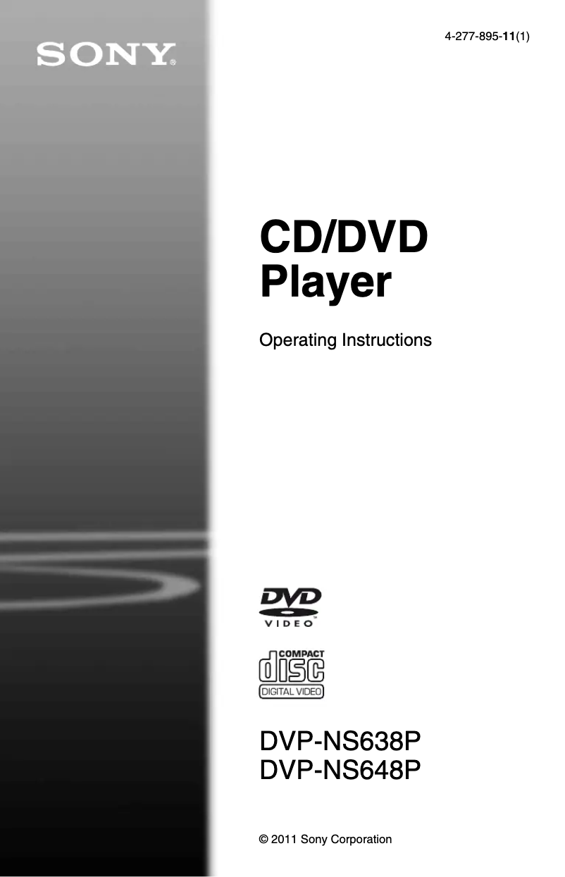 Page n°1 - Manuel utilisateur Sony DVP-NS648P