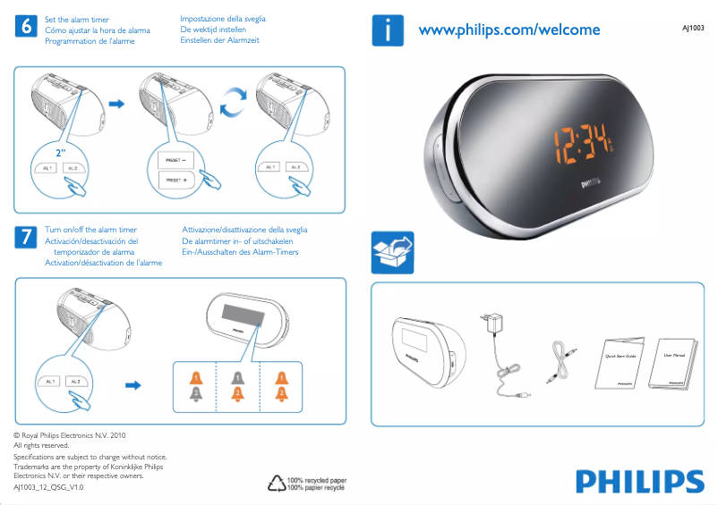 Imagen de la primera página del manual del dispositivo AJ1003