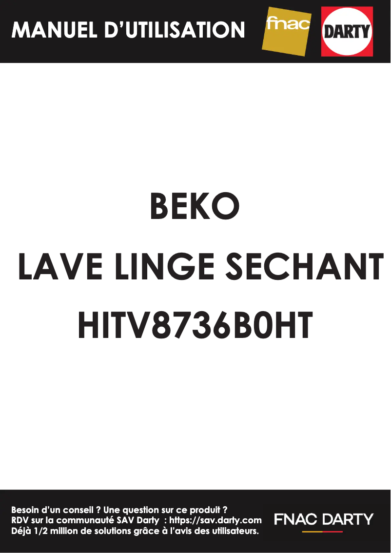 Page 1 de la notice Manuel utilisateur Beko HITV 8736B0 HT