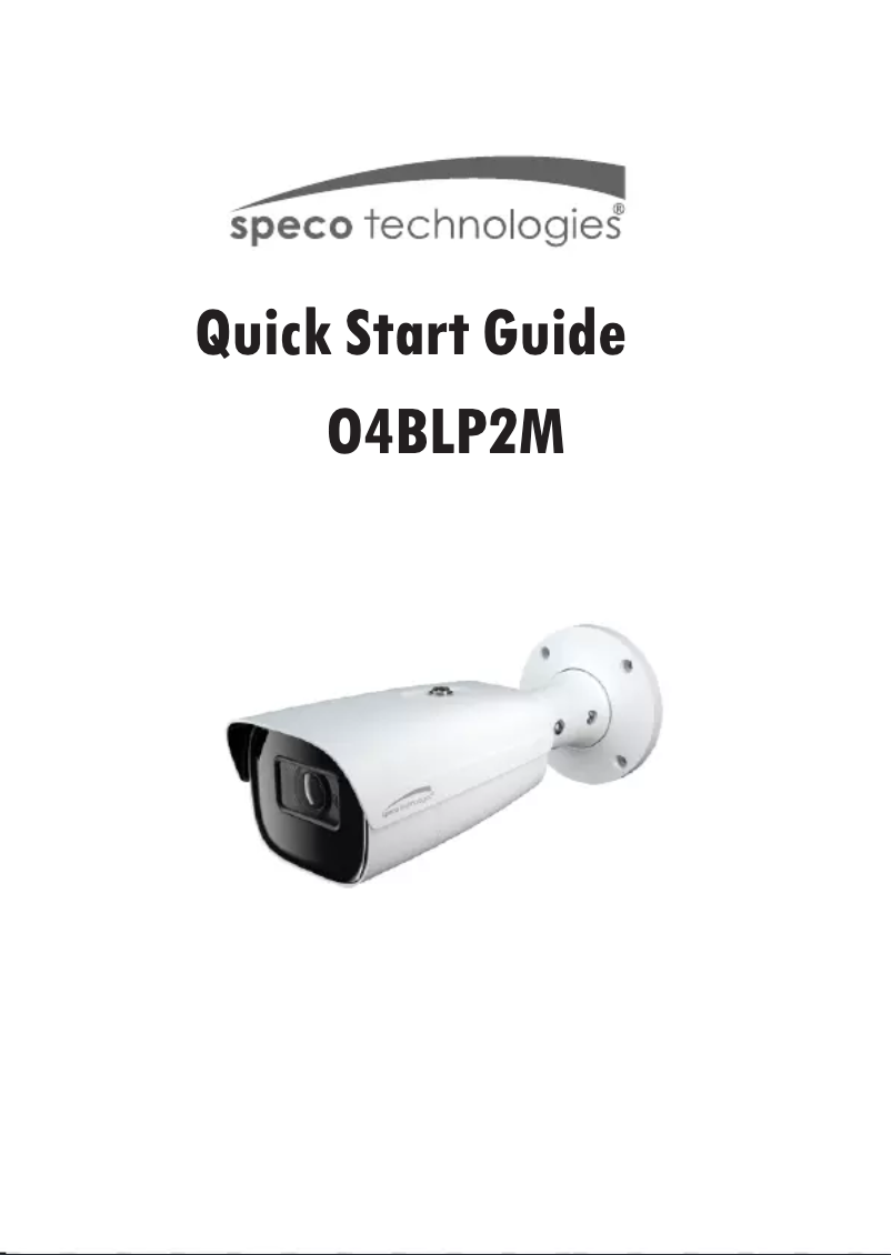 Page n°1 - Guide de démarrage rapide Speco Technologies O4BLP2M