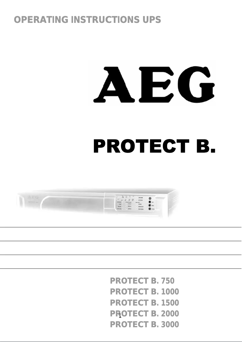 Page 1 de la notice Manuel utilisateur AEG Protect B. 1500 VA