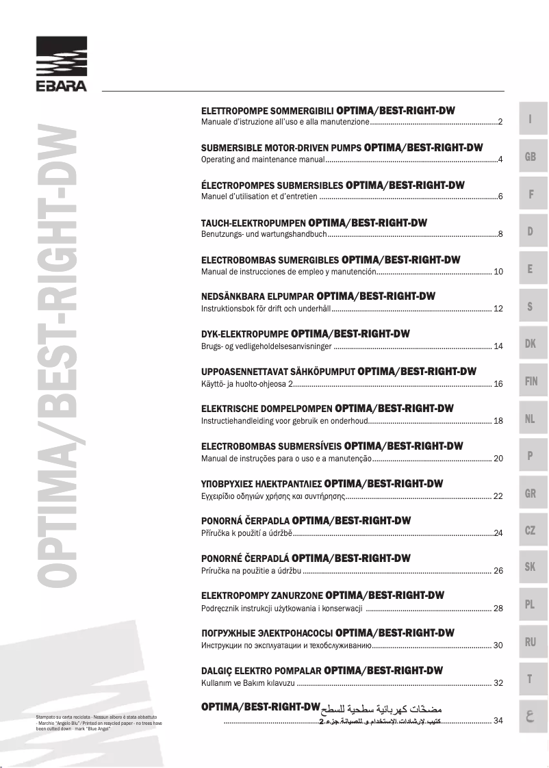 Imagen de la primera página del manual del dispositivo Optima MS