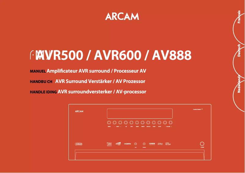 Page 1 of the manual User Manual Arcam FMJ AV888