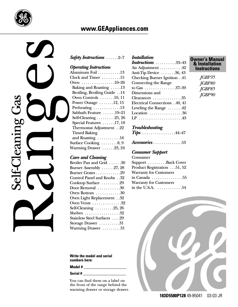 Page 1 de la notice Guide d'installation GE Spectra JGBP35CEACC