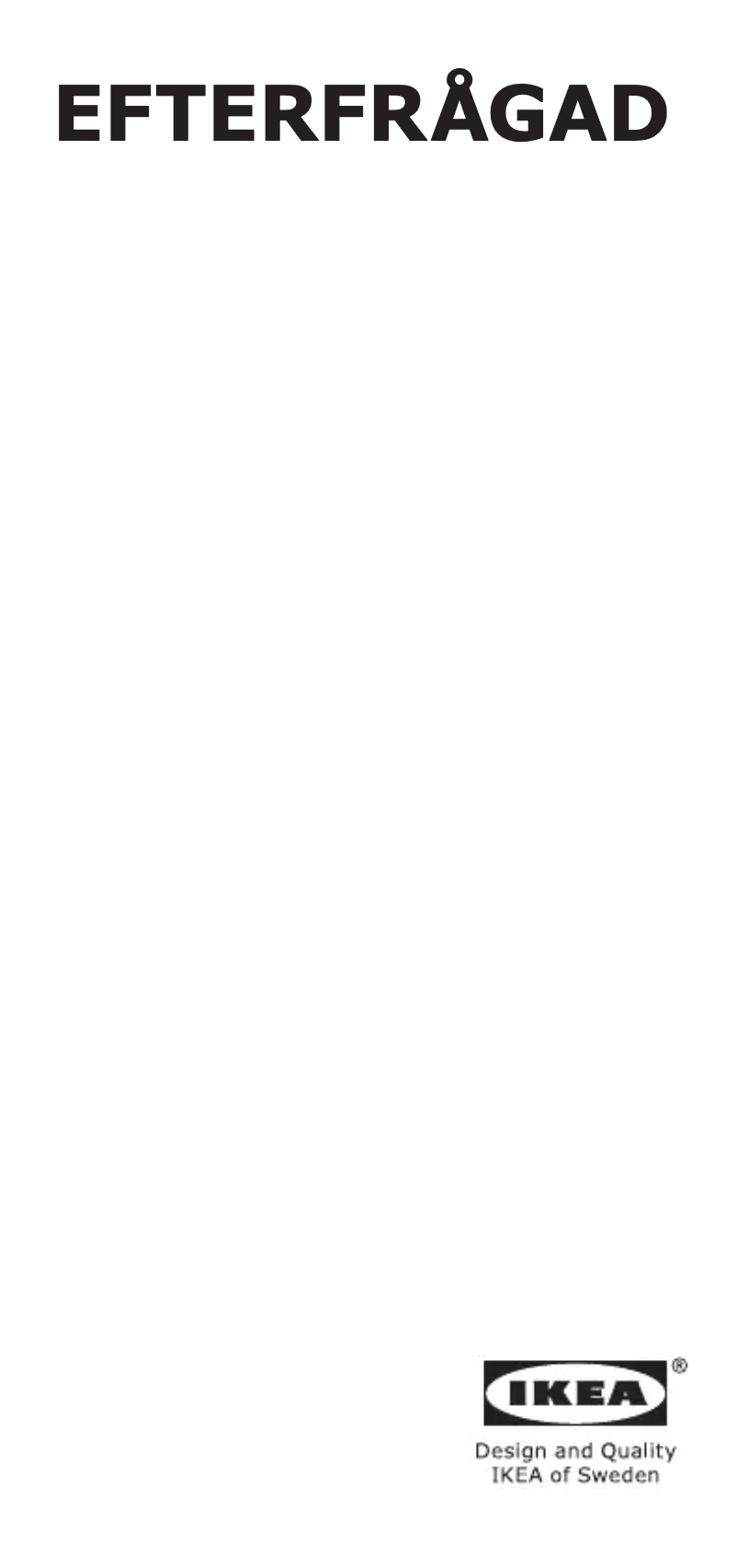 Image de la première page du manuel de l'appareil EFTERFRÅGAD 402.883.54