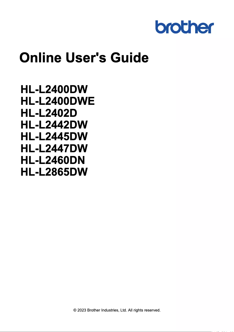 Image de la première page du manuel de l'appareil HL-L2400DWE