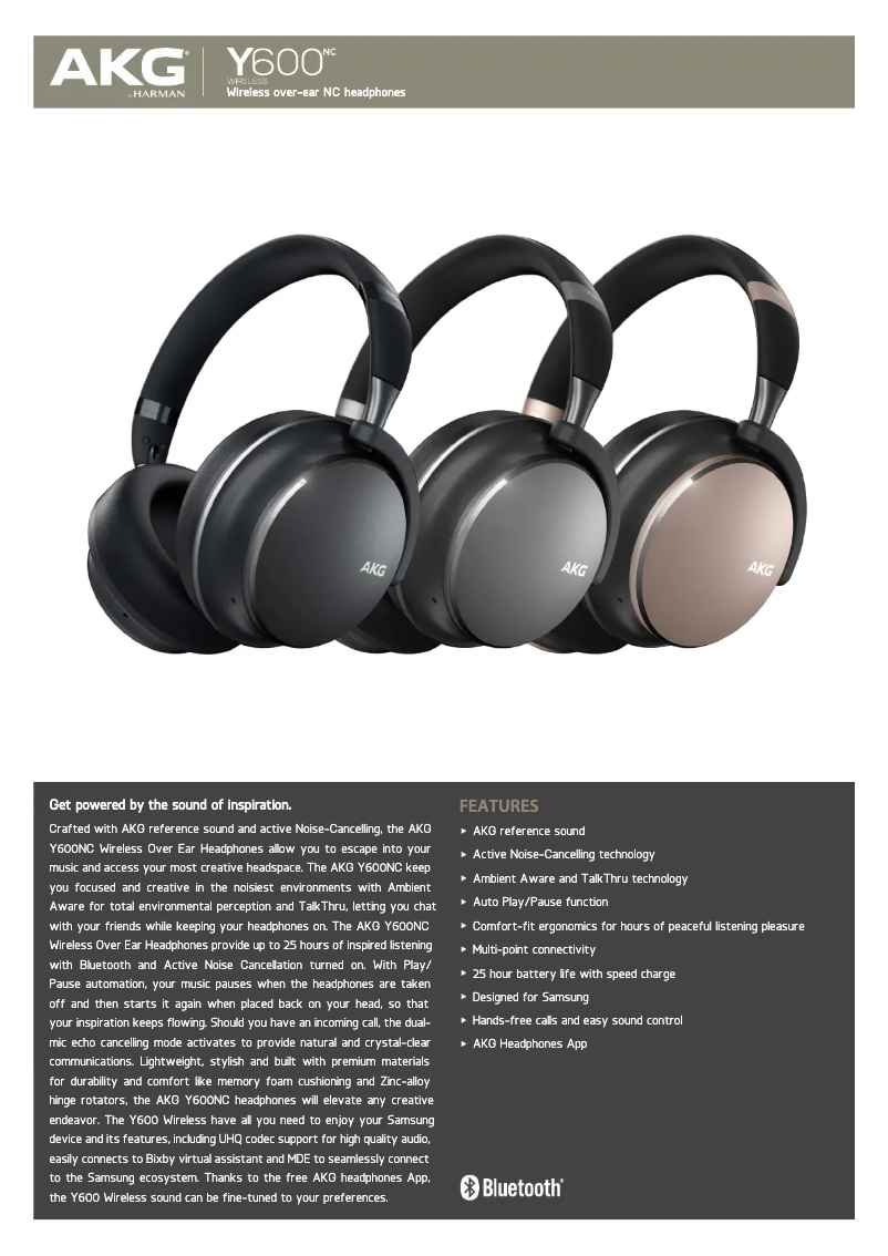 Image de la première page du manuel de l'appareil Y600NC Wireless