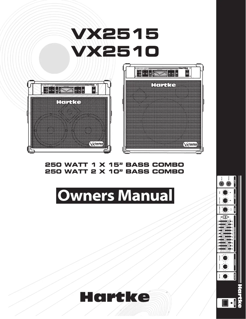 Page 1 de la notice Manuel utilisateur Hartke VX2510