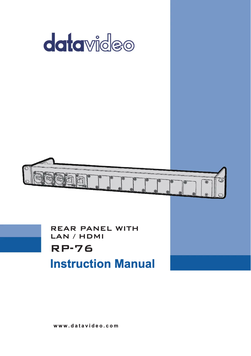 Page n°1 - Manuel utilisateur DataVideo RP-76