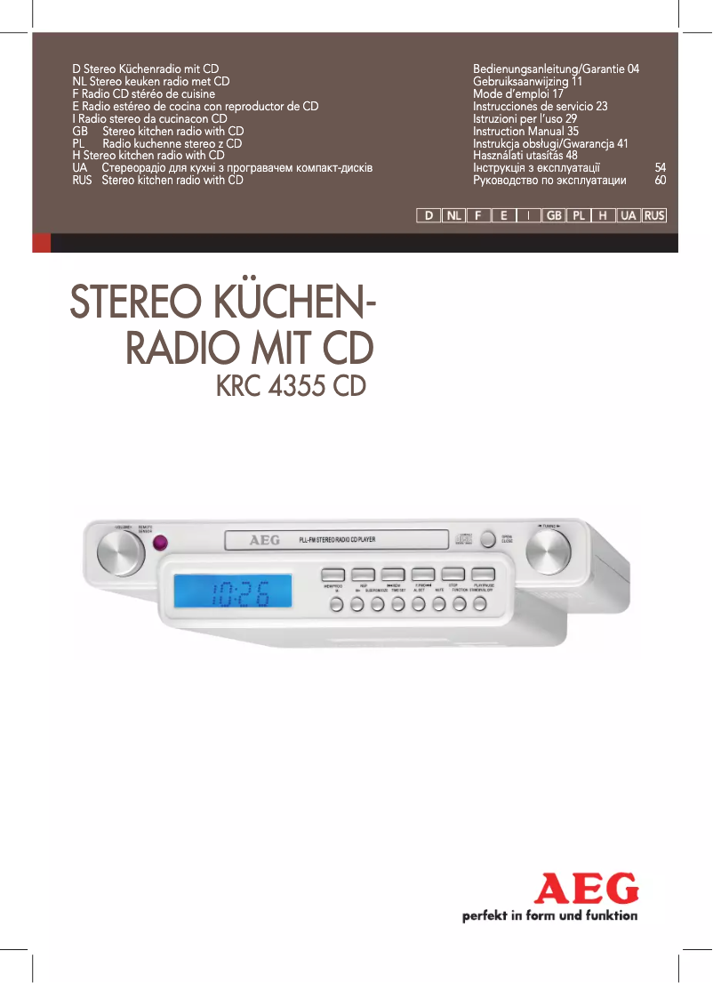 Página 1 del manual Manual de usuario AEG KRC 4355 CD