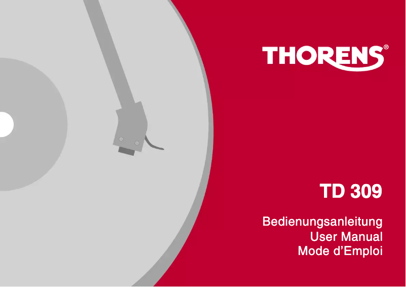 Page n°1 - Manuel utilisateur Thorens TD309