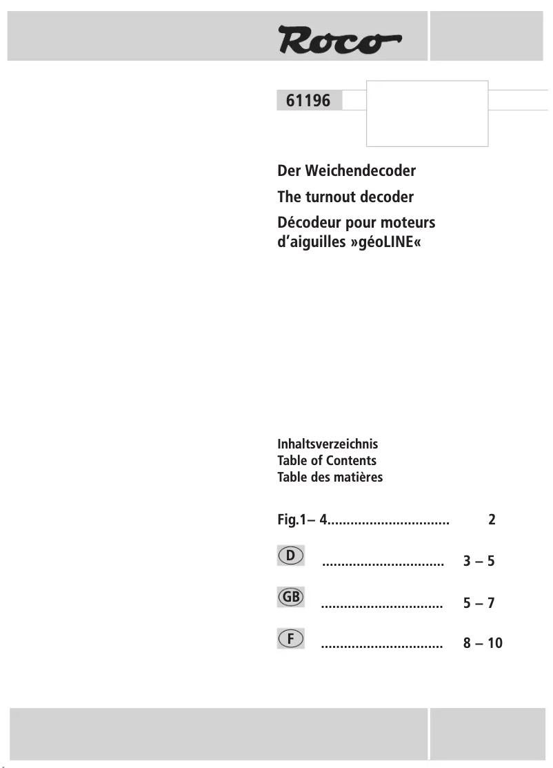 Image de la première page du manuel de l'appareil 61196