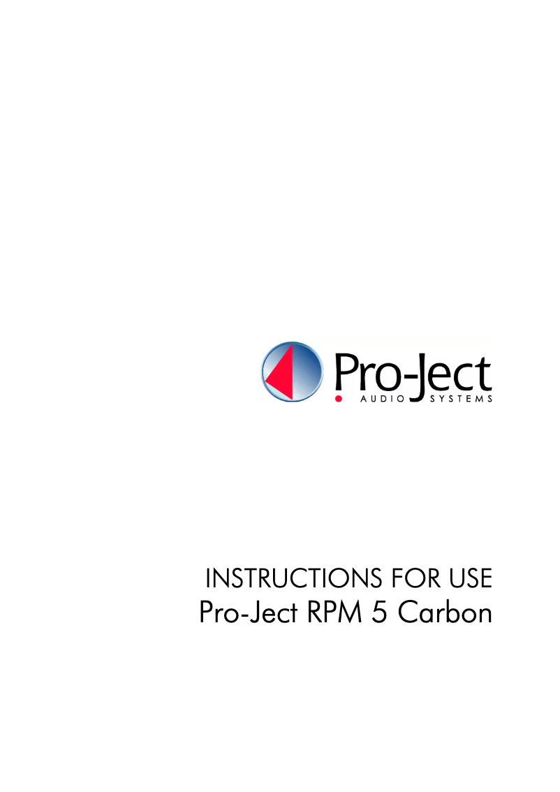 Page n°1 - Manuel utilisateur Pro-Ject RPM 5 Carbon