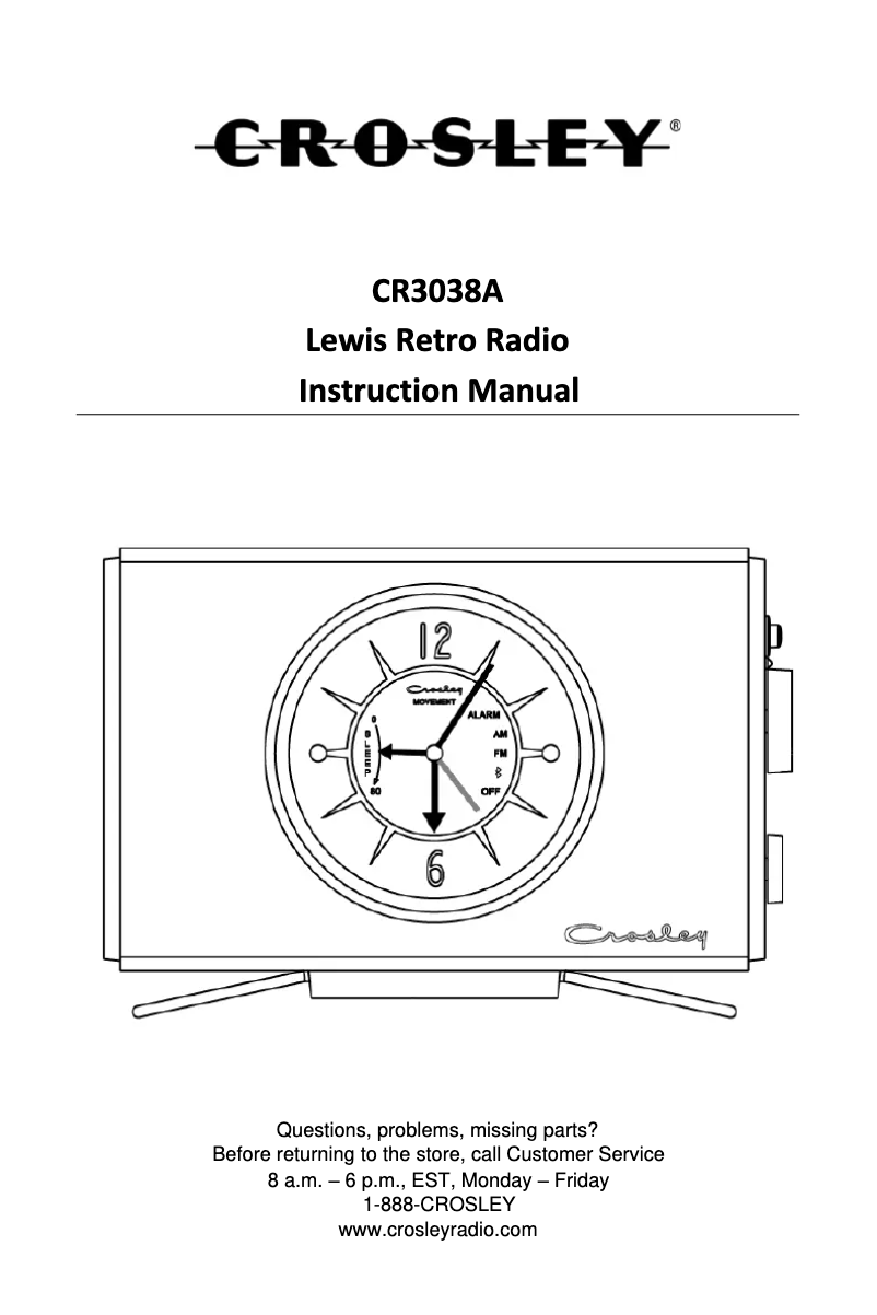 Page 1 de la notice Manuel utilisateur Crosley CR3038A