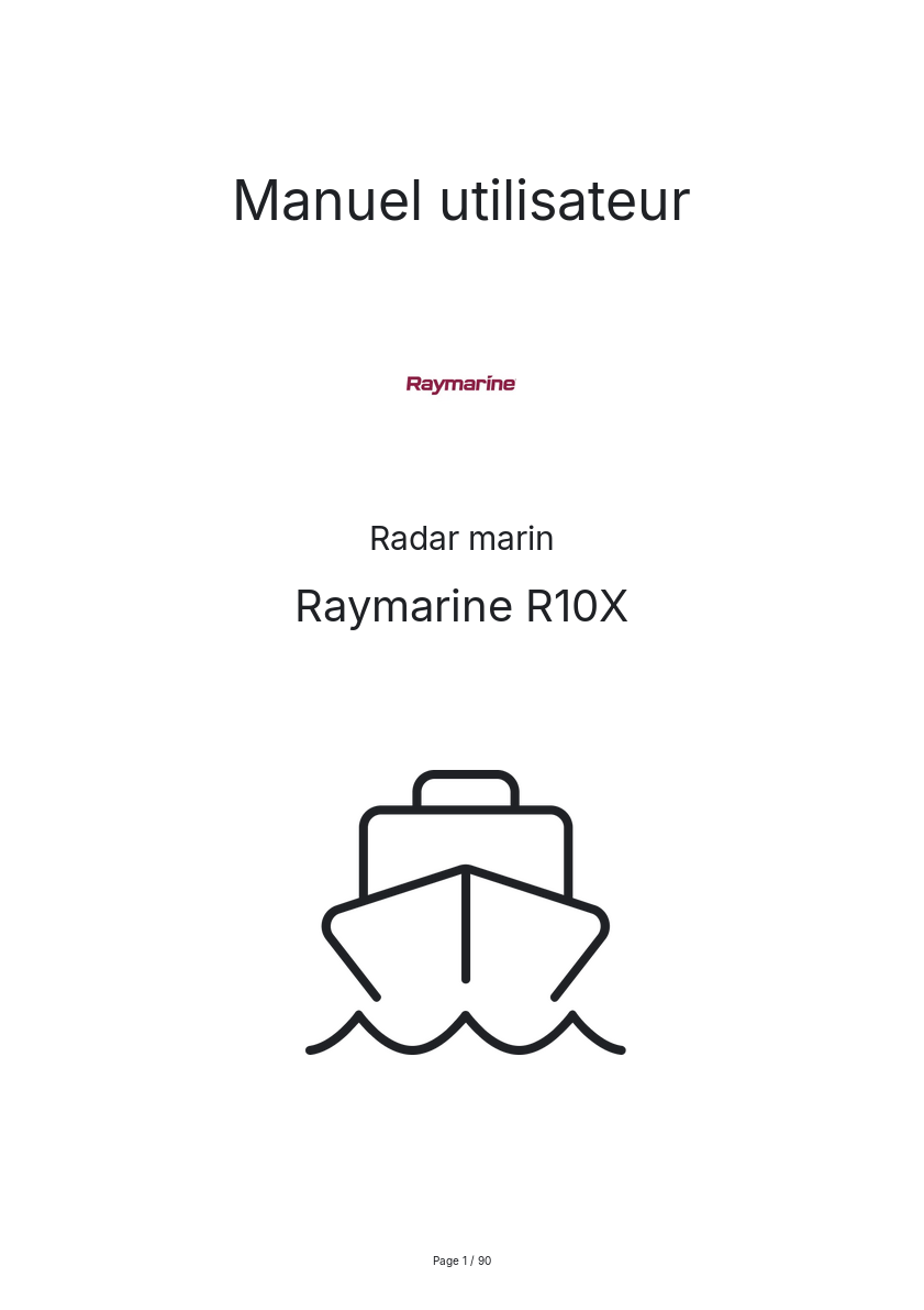 Page n°1 - Manuel utilisateur Raymarine R10X
