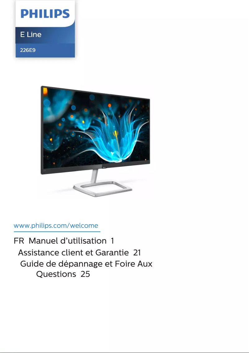 Page 1 de la notice Manuel utilisateur Philips 226E9QSB