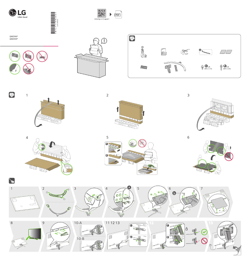 Page 1 de la notice Guide d'installation LG 75QNED996PB